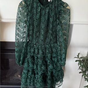 Rachel Parcell Green Christmas Lace Dress